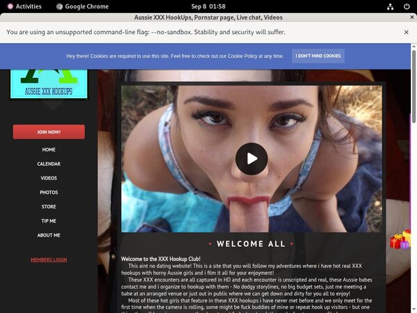 Aussie XXX HookUps Register Form