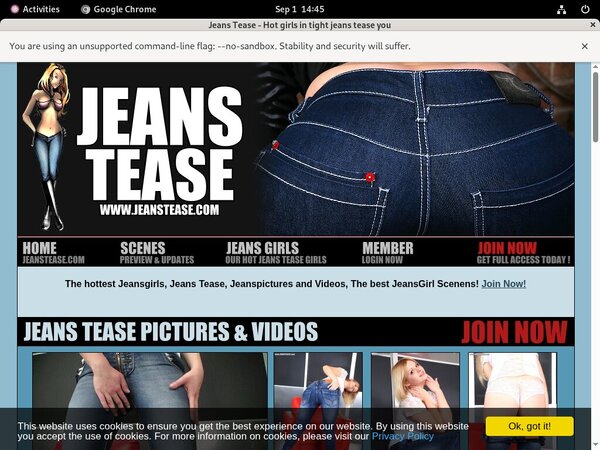 Jeans Tease Join Anonymously