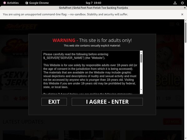 Sinful Feet Discount Vendo