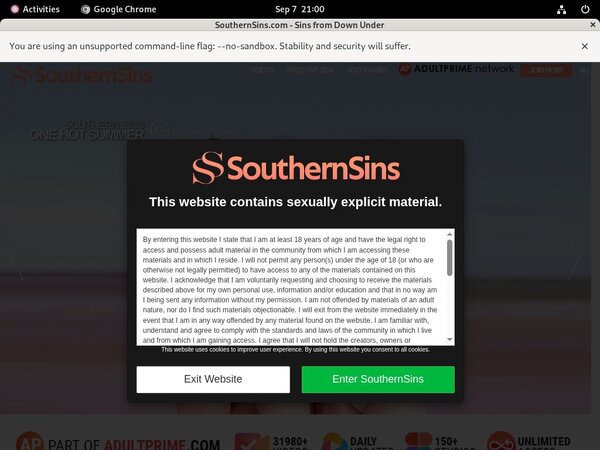 Southernsins.com One Year